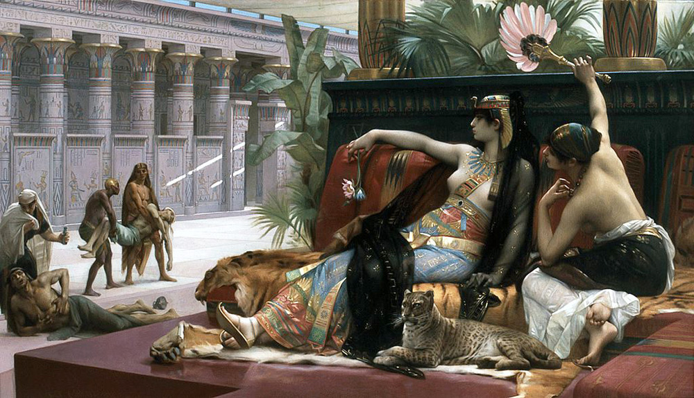 cleopatra testing poisons on condemned prisoners[